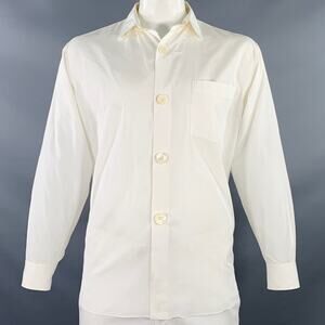 COMME des GARCONS HOMME PLUS XXL White One Pocket Button Up Long Sleeve Shirt